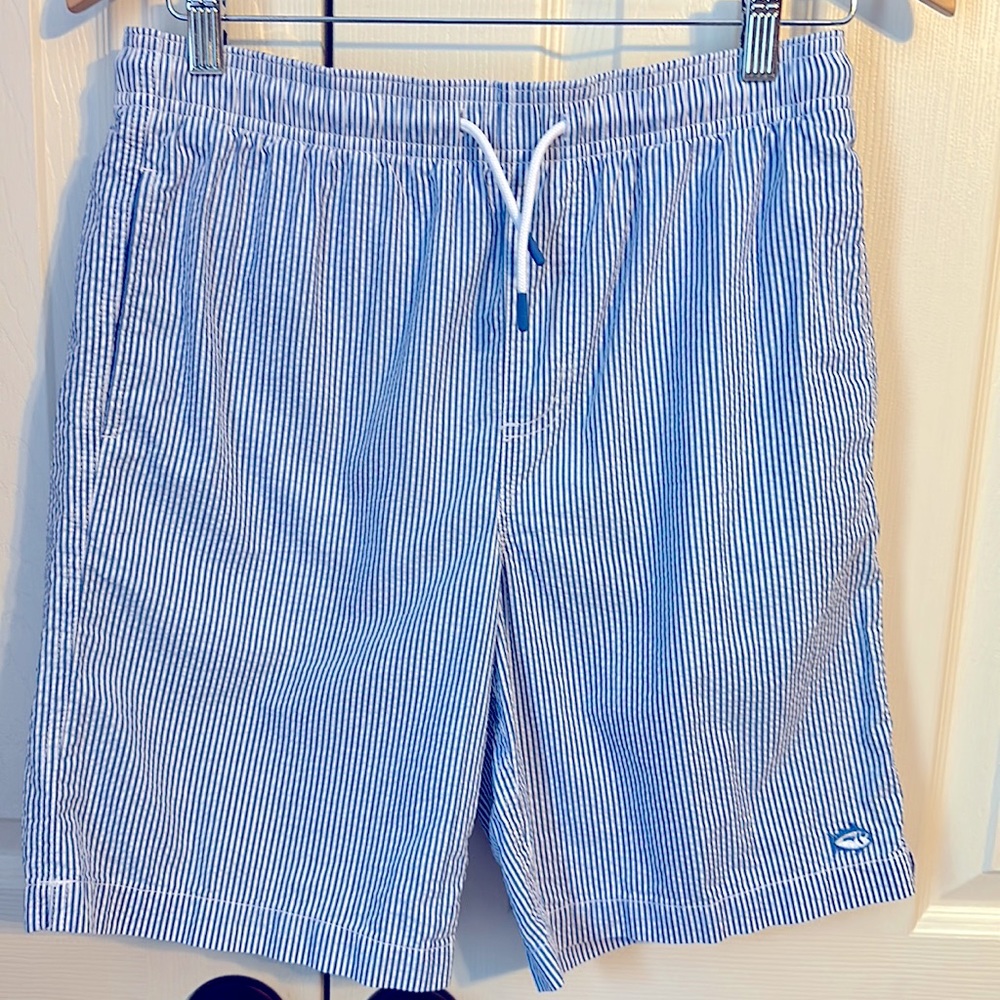 Southern Tide Boys Seersucker Swim Trunks NWOT